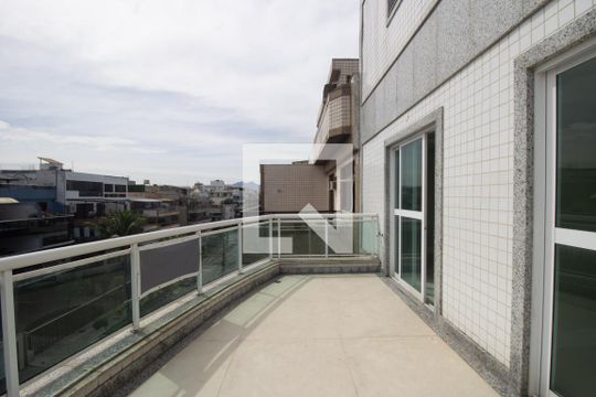 Sacada da Suíte 1 e 2 de apartamento à venda com 4 quartos, 348m² em Recreio dos Bandeirantes, Rio de Janeiro
