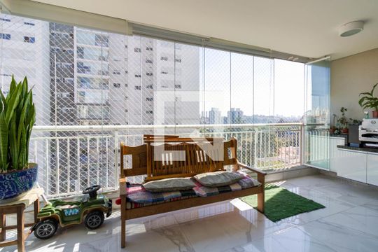 Varanda Sala de apartamento para alugar com 3 quartos, 110m² em Jardim Vazani, São Paulo