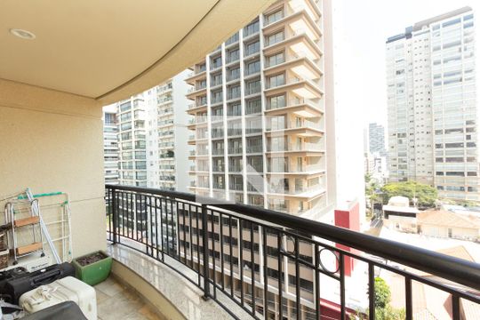 Varanda Sala de apartamento para alugar com 1 quarto, 39m² em Vila Nova Conceição, São Paulo