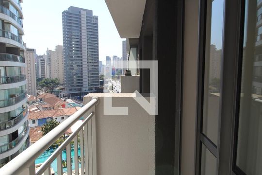 Varanda de kitnet/studio para alugar com 1 quarto, 27m² em Vila Nova Conceição, São Paulo