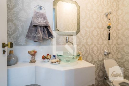 banho de apartamento à venda com 4 quartos, 180m² em Santa Lúcia, Belo Horizonte