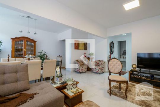 sala  de apartamento à venda com 4 quartos, 180m² em Santa Lúcia, Belo Horizonte