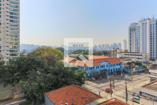 Vista da Sala de apartamento para alugar com 1 quarto, 45m² em Santo Amaro, São Paulo