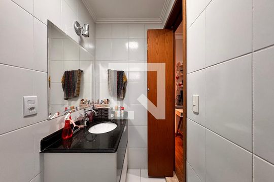 Banheiro da Suíte de apartamento à venda com 3 quartos, 98m² em Campestre, Santo André