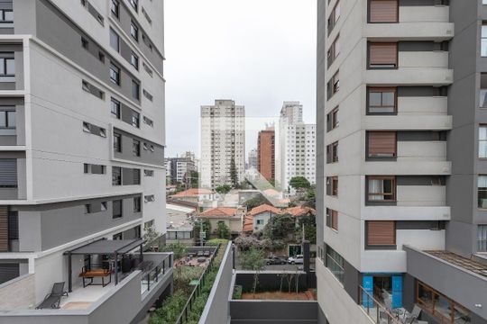 Vista da Varanda de kitnet/studio à venda com 1 quarto, 27m² em Brooklin Paulista, São Paulo