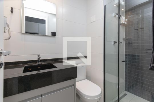 Banheiro de kitnet/studio à venda com 1 quarto, 27m² em Brooklin Paulista, São Paulo
