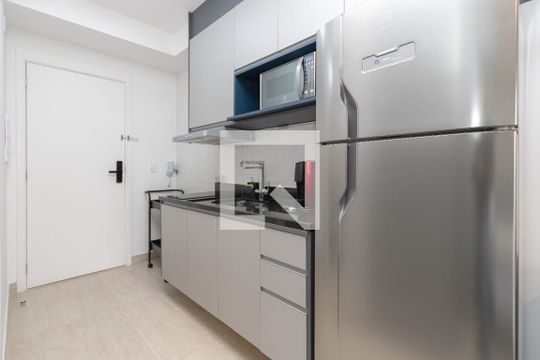 Cozinha de kitnet/studio à venda com 1 quarto, 27m² em Brooklin Paulista, São Paulo