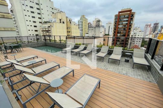 Área comum - Piscina de kitnet/studio à venda com 1 quarto, 26m² em Pinheiros, São Paulo