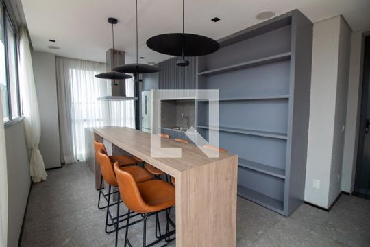 Área comum - Churrasqueira de kitnet/studio para alugar com 1 quarto, 37m² em Jardim das Acácias, São Paulo