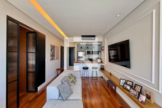Sala de apartamento para alugar com 2 quartos, 85m² em Cidade Monções, São Paulo