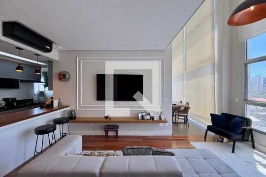 Sala de apartamento para alugar com 2 quartos, 85m² em Cidade Monções, São Paulo