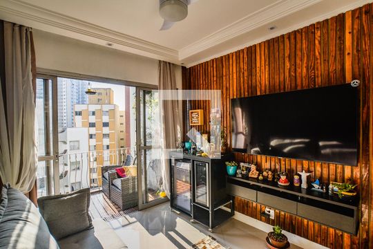 Sala de apartamento à venda com 3 quartos, 113m² em Vila Bastos, Santo André