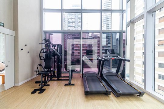Área comum - Academia de kitnet/studio para alugar com 1 quarto, 33m² em Jardim Paulistano, São Paulo