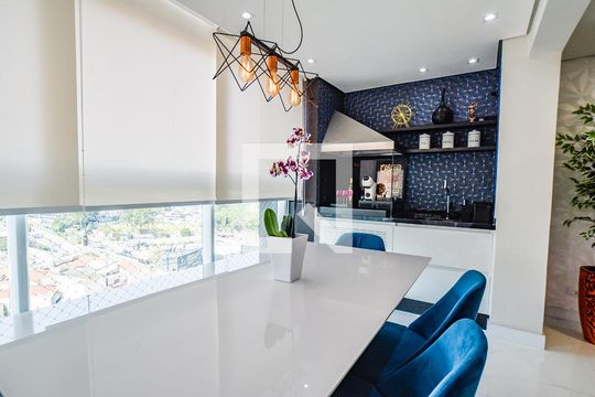 Sala de Jantar de apartamento à venda com 2 quartos, 84m² em Vila Scarpelli, Santo André