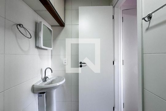 Banheiro Suíte de apartamento à venda com 1 quarto, 29m² em Jardim Caravelas, São Paulo