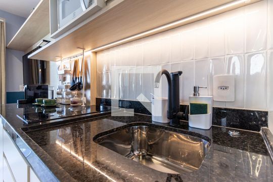 Cozinha de kitnet/studio à venda com 1 quarto, 27m² em Vila Buarque, São Paulo