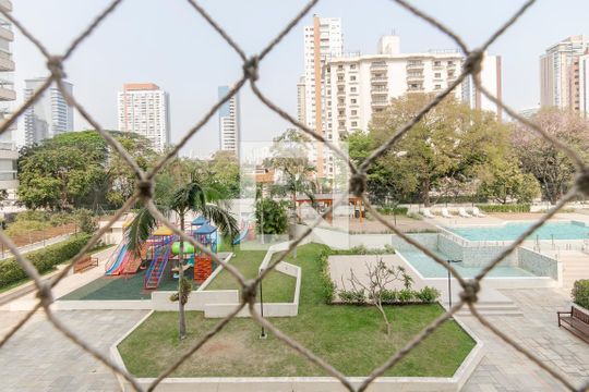 Vista da Varanda da Sala de apartamento para alugar com 3 quartos, 148m² em Cidade Monções, São Paulo