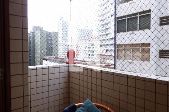 Varanda da Sala de apartamento para alugar com 3 quartos, 100m² em Gonzaga, Santos