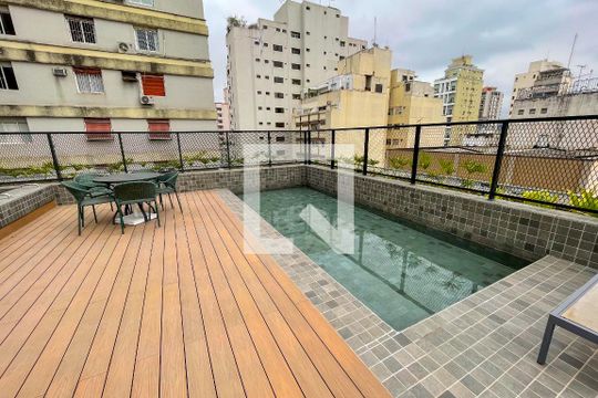 Área comum - Piscina de kitnet/studio à venda com 1 quarto, 35m² em Pinheiros, São Paulo