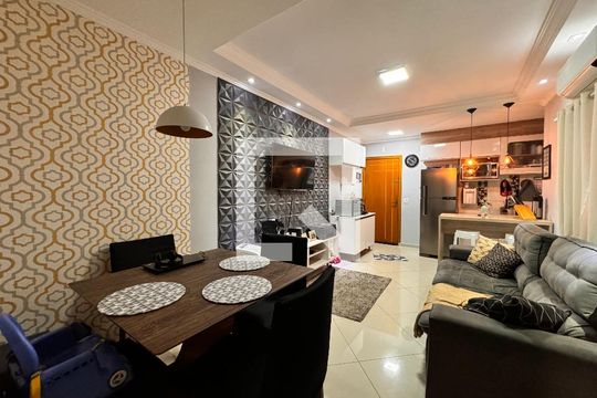 Sala de apartamento à venda com 2 quartos, 54m² em Parque das Nações, Santo André