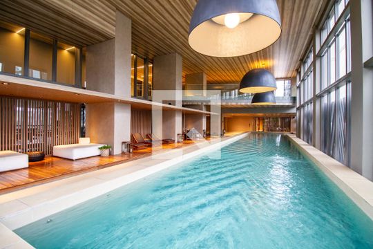 Área comum - Piscina de kitnet/studio à venda com 1 quarto, 36m² em Pinheiros, São Paulo