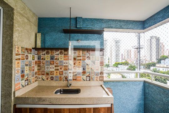 Varanda da Sala de apartamento para alugar com 2 quartos, 60m² em Vila Valparaíso, Santo André