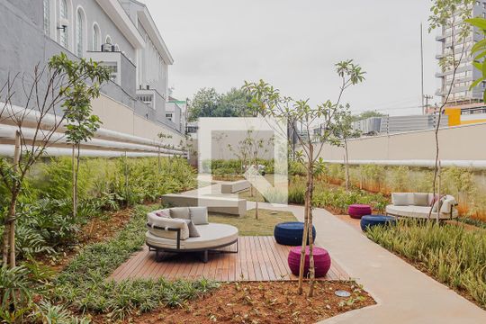 Área comum de kitnet/studio para alugar com 1 quarto, 28m² em Sumaré, São Paulo