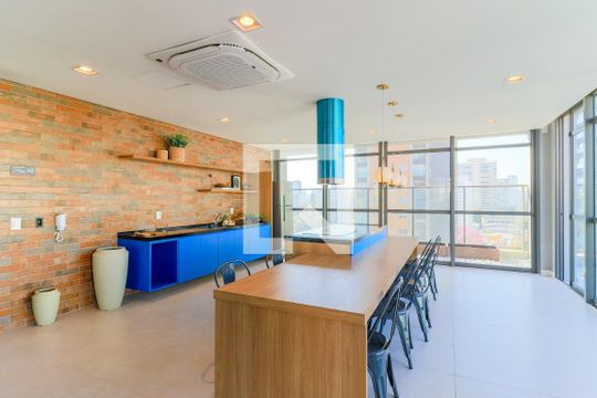 Área comum - Espaço Gourmet de kitnet/studio à venda com 1 quarto, 35m² em Jardim das Acácias, São Paulo