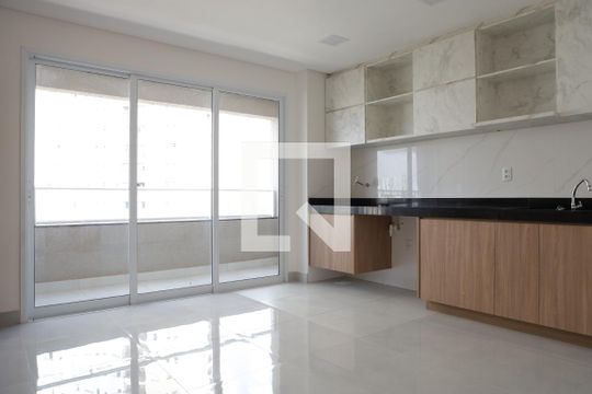 Sala/Cozinha de apartamento à venda com 2 quartos, 55m² em Vila Rosa, Goiânia