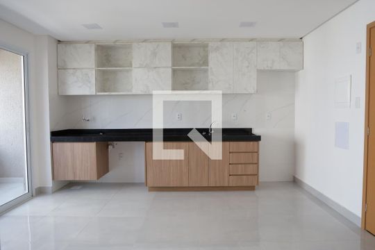Sala/Cozinha de apartamento à venda com 2 quartos, 55m² em Vila Rosa, Goiânia