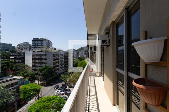 Detalhe da varanda da sala de apartamento para alugar com 3 quartos, 95m² em Lagoa, Rio de Janeiro