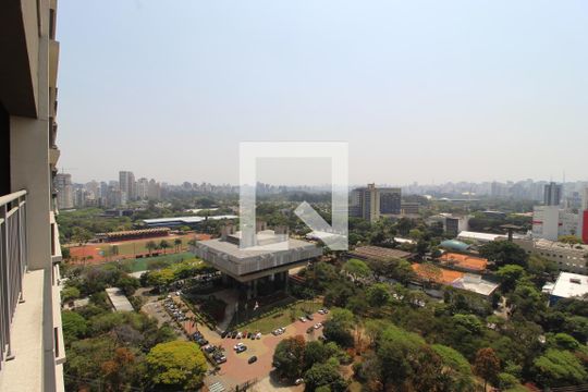 Vista da Varanda de kitnet/studio à venda com 1 quarto, 32m² em Indianópolis, São Paulo