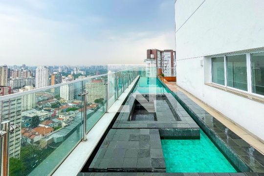 Área comum - Piscina de apartamento para alugar com 1 quarto, 57m² em Paraíso, São Paulo