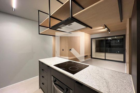 Cozinha americana de apartamento para alugar com 2 quartos, 73m² em Vila da Serra, Nova Lima