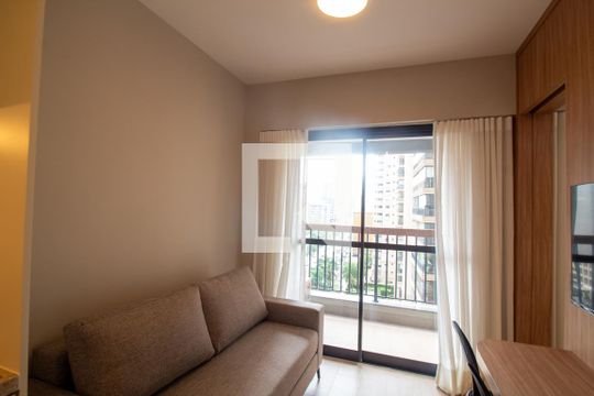 Sala de apartamento para alugar com 1 quarto, 28m² em Brooklin, São Paulo
