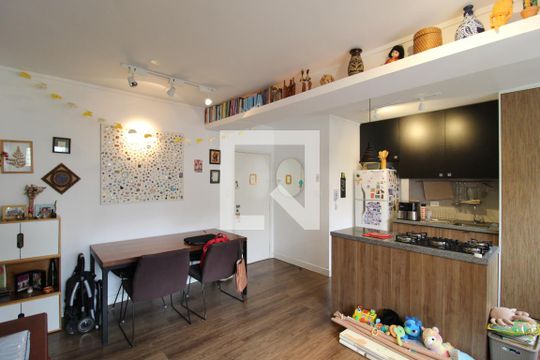 Sala/Cozinha de apartamento à venda com 1 quarto, 47m² em Indianópolis, São Paulo
