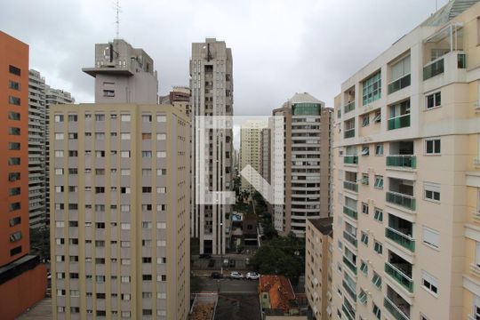 Vista da Sala de apartamento à venda com 1 quarto, 47m² em Indianópolis, São Paulo