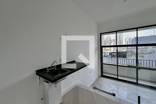 Cozinha de kitnet/studio para alugar com 1 quarto, 23m² em Itaim Bibi, São Paulo