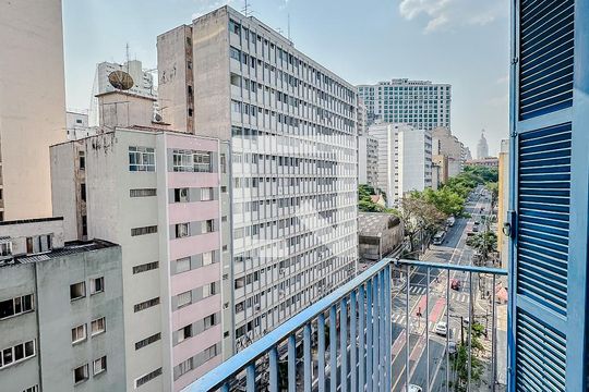 Varanda da Sala de apartamento à venda com 1 quarto, 39m² em Liberdade, São Paulo