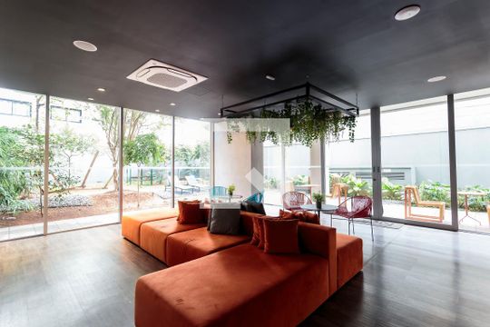 Área comum de kitnet/studio para alugar com 1 quarto, 25m² em Indianópolis, São Paulo
