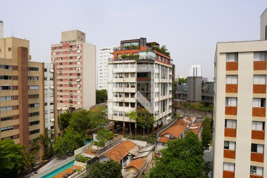 Varanda de kitnet/studio para alugar com 1 quarto, 26m² em Cerqueira César, São Paulo