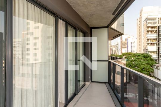 Varanda de kitnet/studio à venda com 1 quarto, 54m² em Vila Olímpia, São Paulo