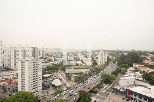 Vista da Varanda do Studio de kitnet/studio para alugar com 1 quarto, 27m² em Indianópolis, São Paulo