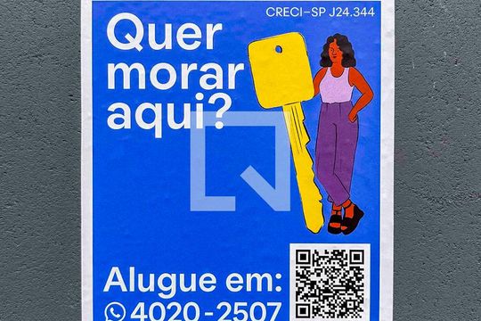 Placa Instalada na Fachada de kitnet/studio à venda com 1 quarto, 30m² em Vila Bastos, Santo André