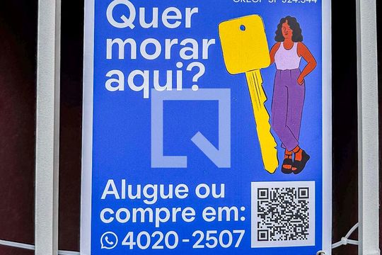 Placa banner Instalada na Fachada de apartamento à venda com 2 quartos, 150m² em Jardim Paraíso, Santo André