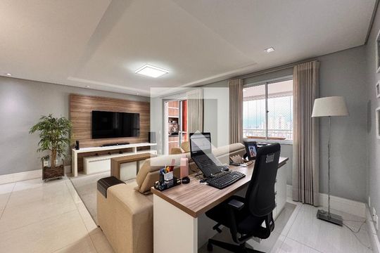 Sala de apartamento à venda com 3 quartos, 115m² em Vila Valparaíso, Santo André