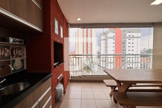 Varanda gourmet de apartamento à venda com 3 quartos, 115m² em Vila Valparaíso, Santo André