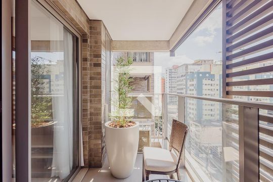 Varanda Sala de apartamento à venda com 1 quarto, 38m² em Jardim Paulista, São Paulo