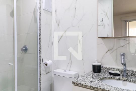 Banheiro de apartamento à venda com 1 quarto, 34m² em Campo Belo, São Paulo