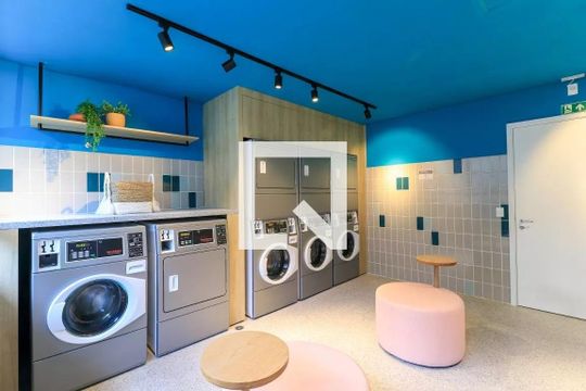 Área comum - Lavanderia de kitnet/studio à venda com 1 quarto, 24m² em Campo Belo, São Paulo